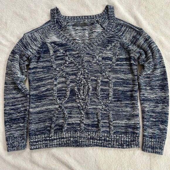 Guess Cold Shoulder Sweater with Braided Front size Girls M V-neck Cotton - Picture 6 of 9